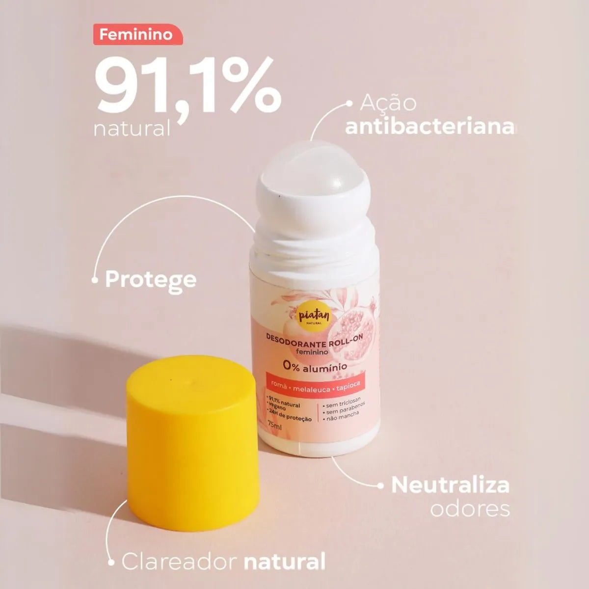 Desodorante sem Alumínio Roll-On Feminino - 75ml