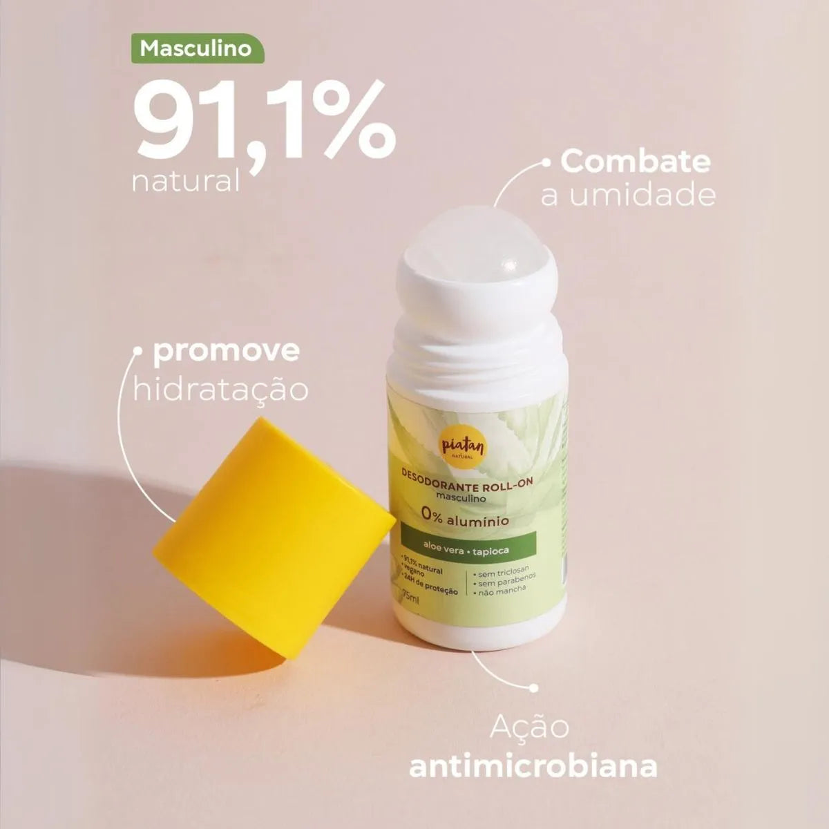 Desodorante sem Alumínio Roll-On Masculino - 75ml