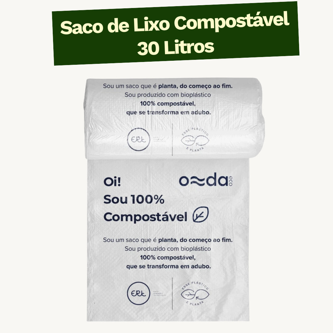 Saco de Lixo 100% Compostável 30L