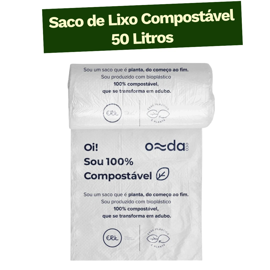 Saco de Lixo 100% Compostável 50L