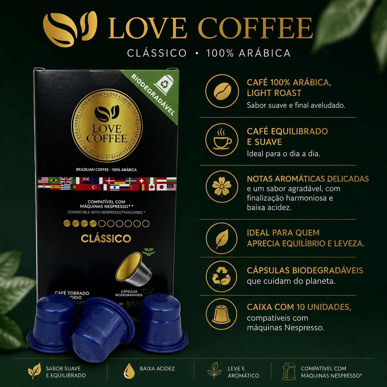 Café Clássico - 10 Cápsulas oxi-biodegradáveis