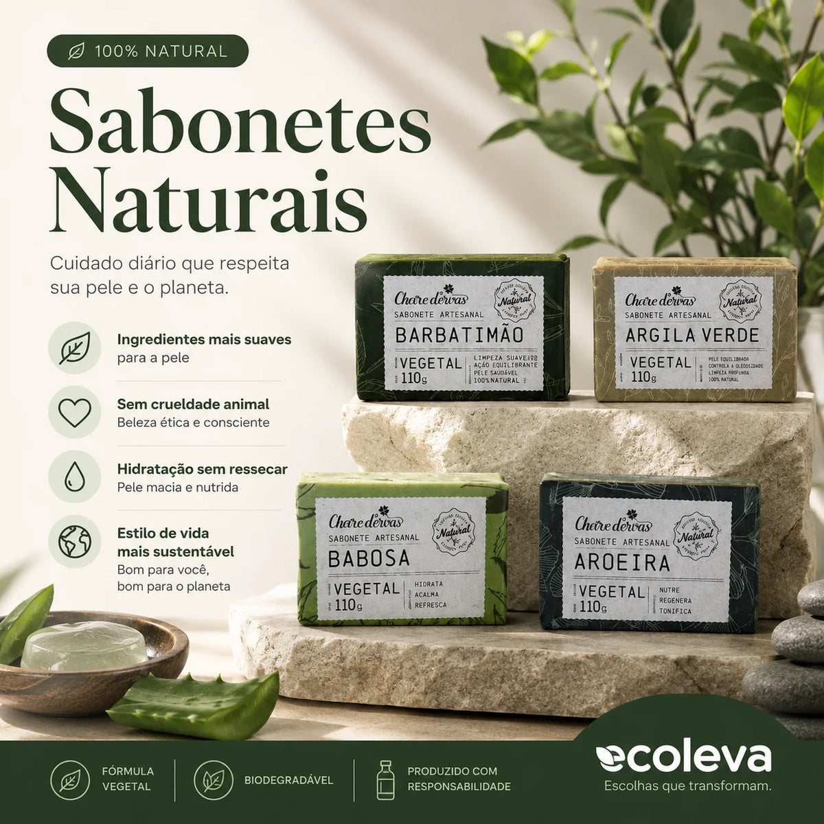 Kit 4 Sabonetes Artesanais