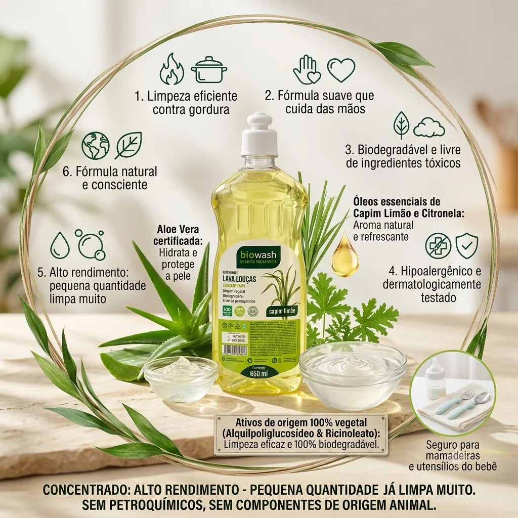 Kit Detergente Leve 4 Pague 3 - Biowash 650ml