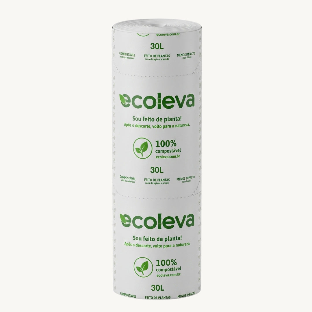 Saco de Lixo 100% Compostável 30L Ecoleva
