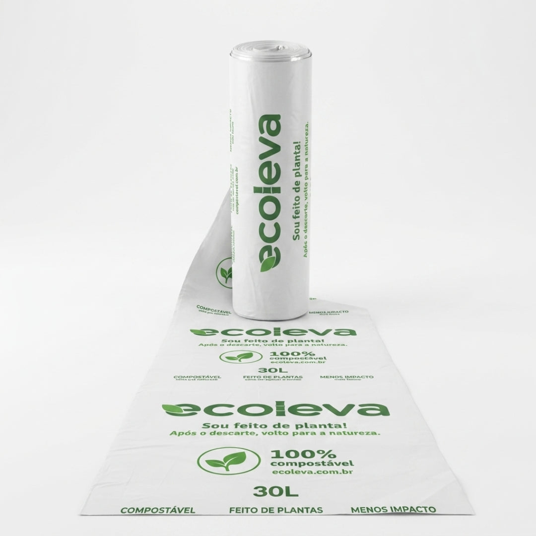 Saco de Lixo 100% Compostável 30L Ecoleva