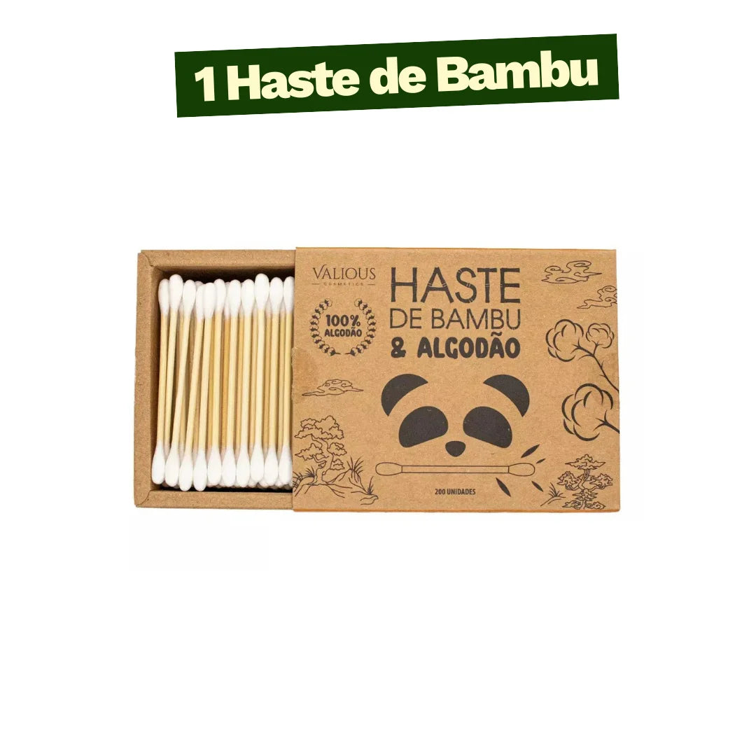 Haste de Bambu e Algodão - Caixa com 200 unidades