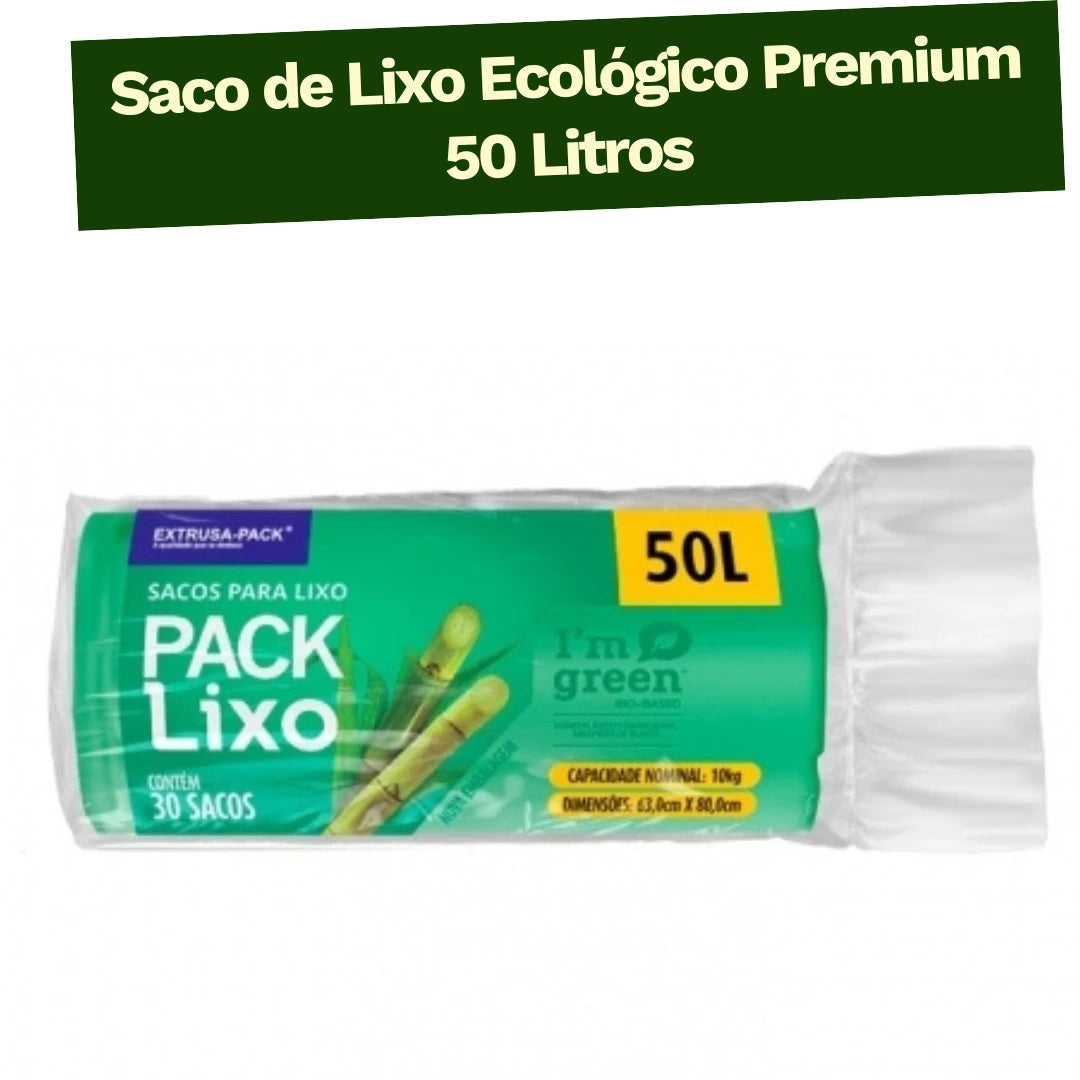 Saco de Lixo Ecológico Premium 50 Litros  - 30 Unidades