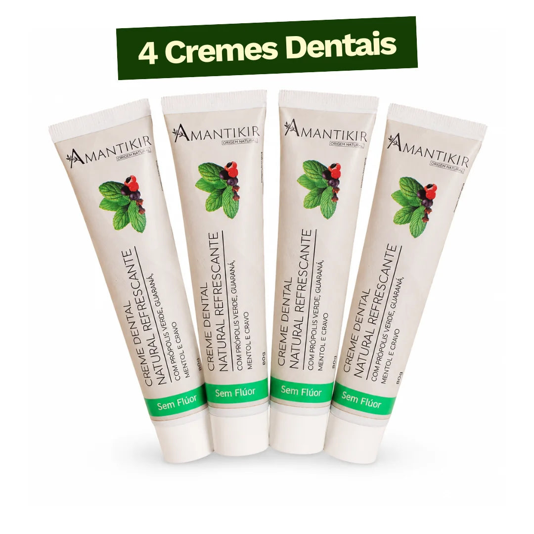 Kit Creme Dental Natural Refrescante 80g - Leve 4 pague 3