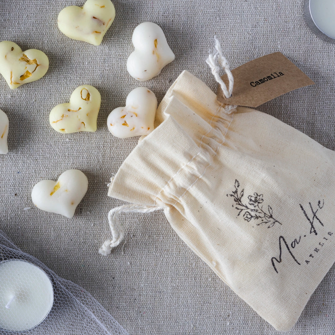 Kit Saquinhos Aromáticos de Algodão + 4 Velas Rechaud