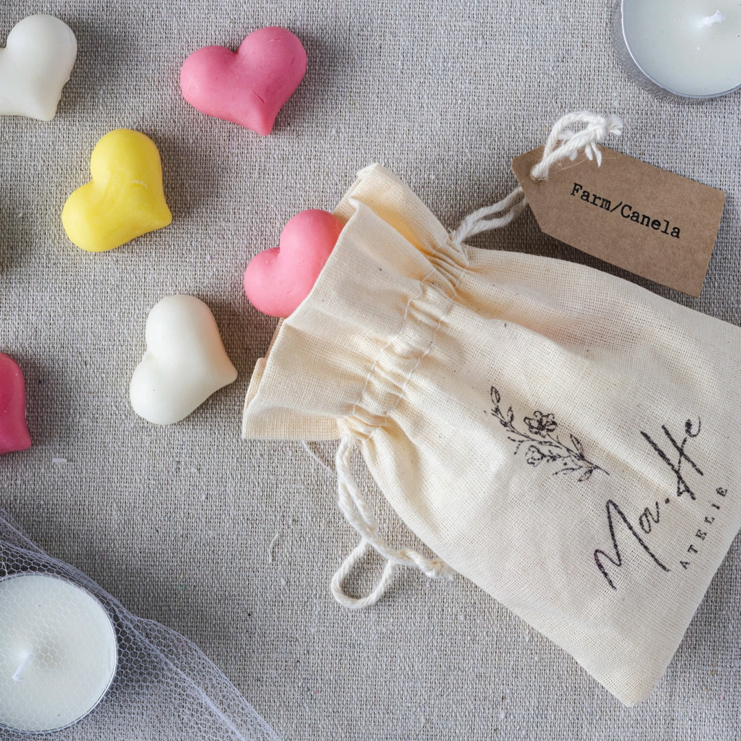 Kit Saquinhos Aromáticos de Algodão + 4 Velas Rechaud