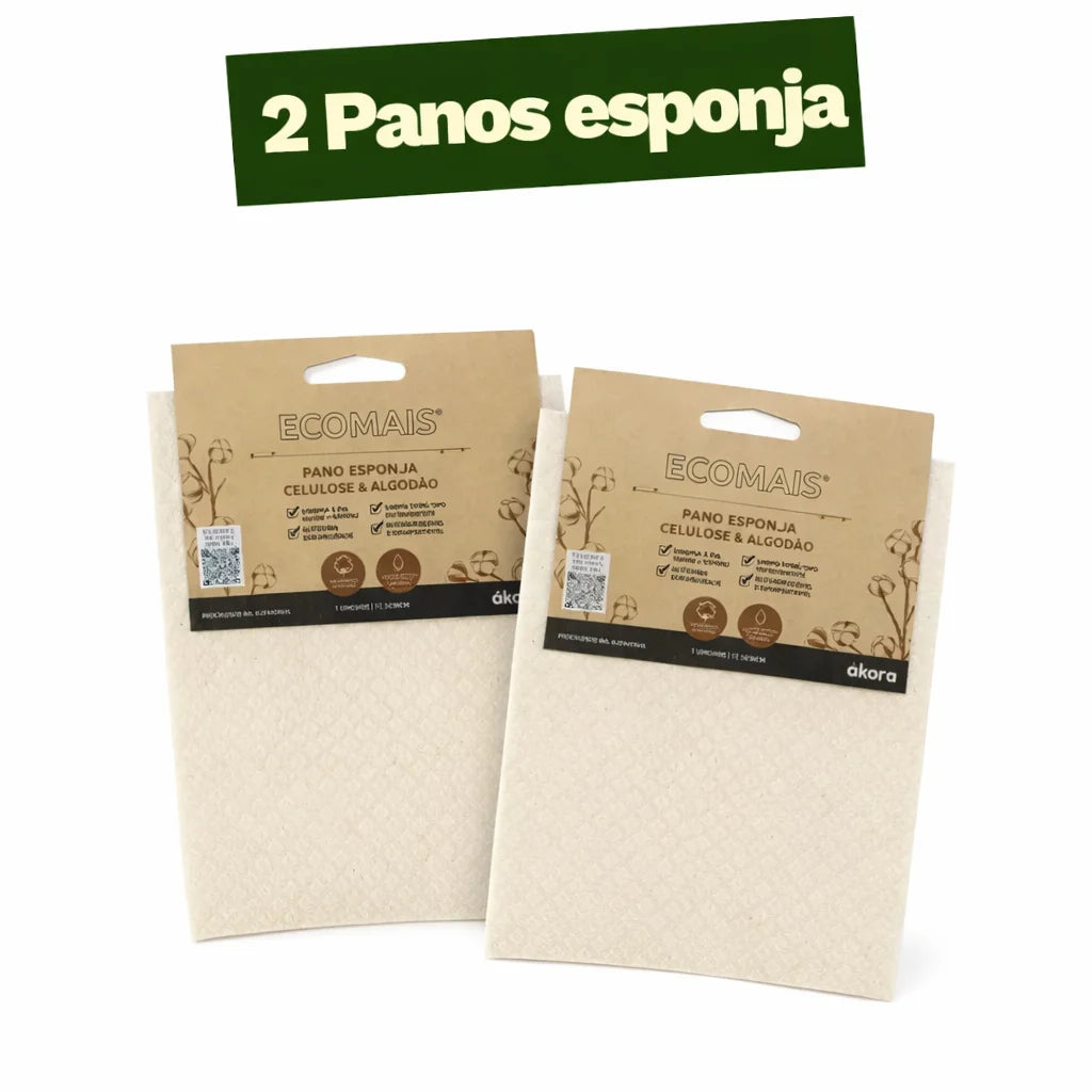 Kit com 2 panos esponja ecológicos