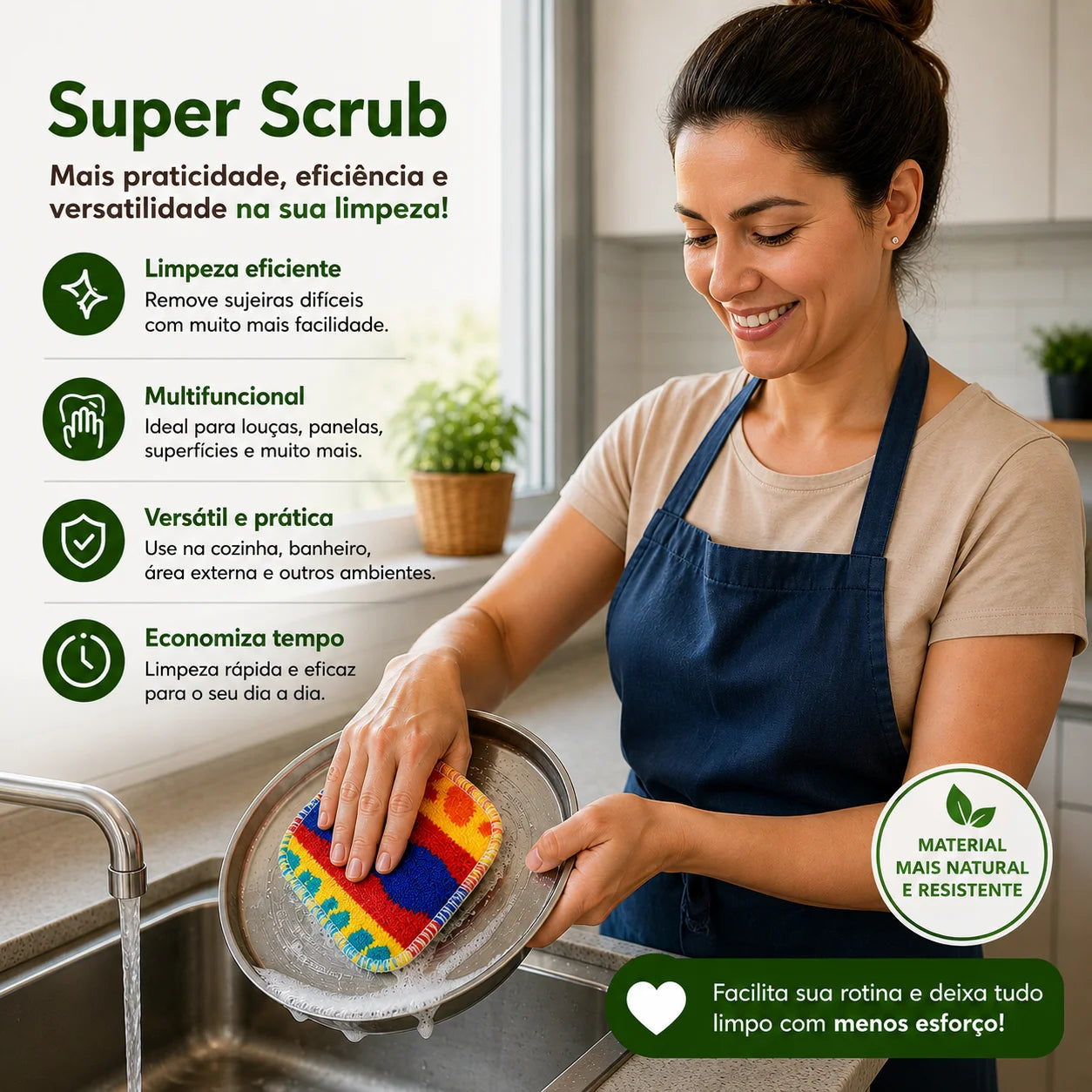 Esponja Multiuso para Limpeza Pesada Super Scrub