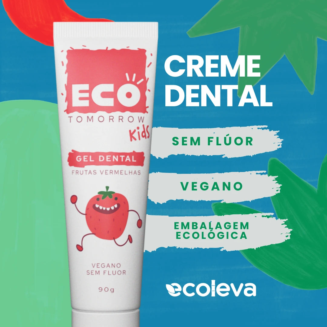 Kit 3 Cremes Dentais Veganos Kids Sem Fluor