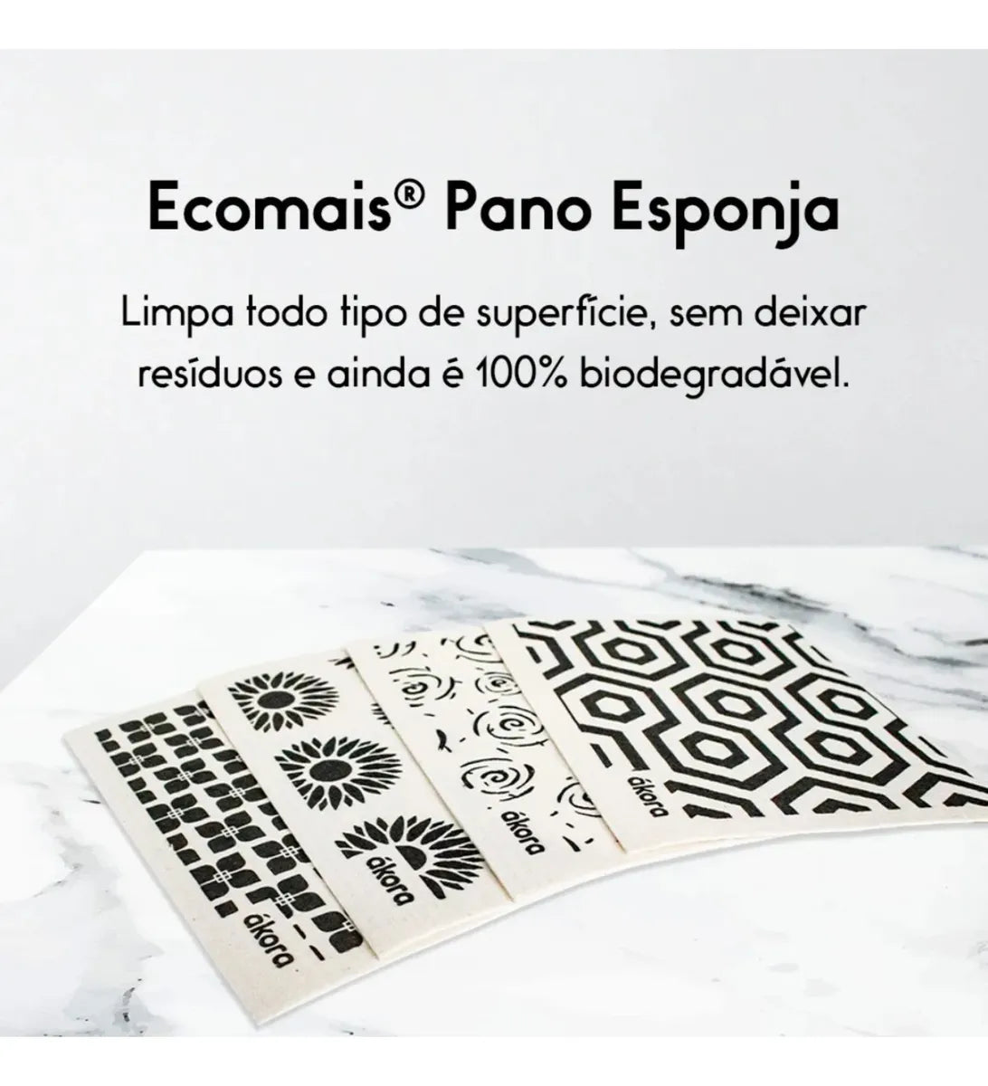 Kit com 2 panos esponja ecológicos