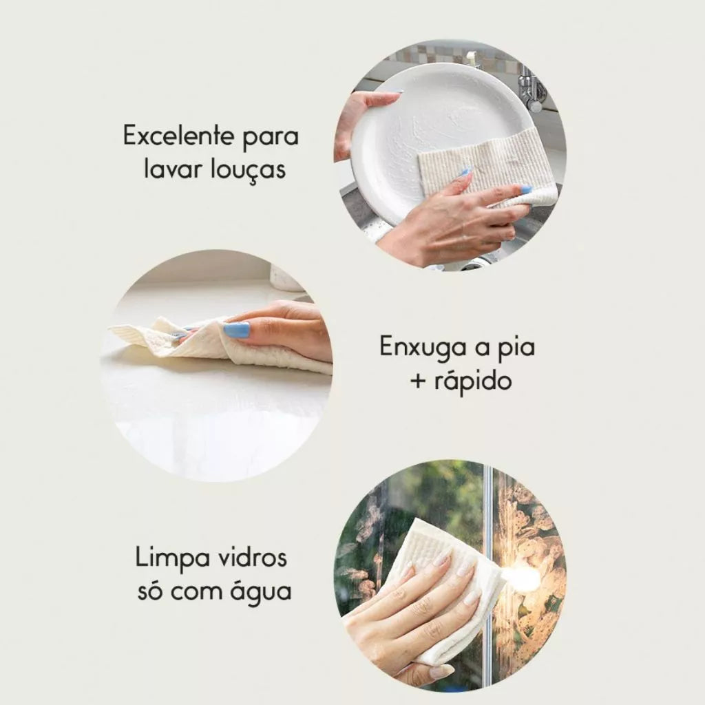 Kit Completo - 12 Esponjas, 4 Panos, 2 Scrub, 2 Detergentes e 2 Esponjas Inox