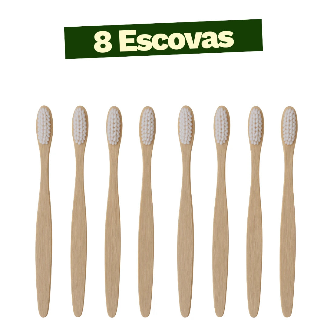 Imagem de escovas de bambu biodegradáveis