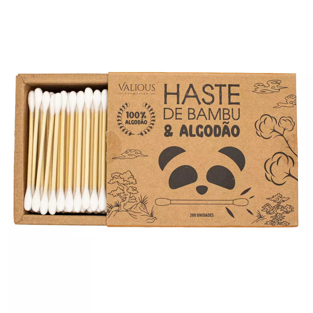 Haste de Bambu e Algodão - Caixa com 200 unidades