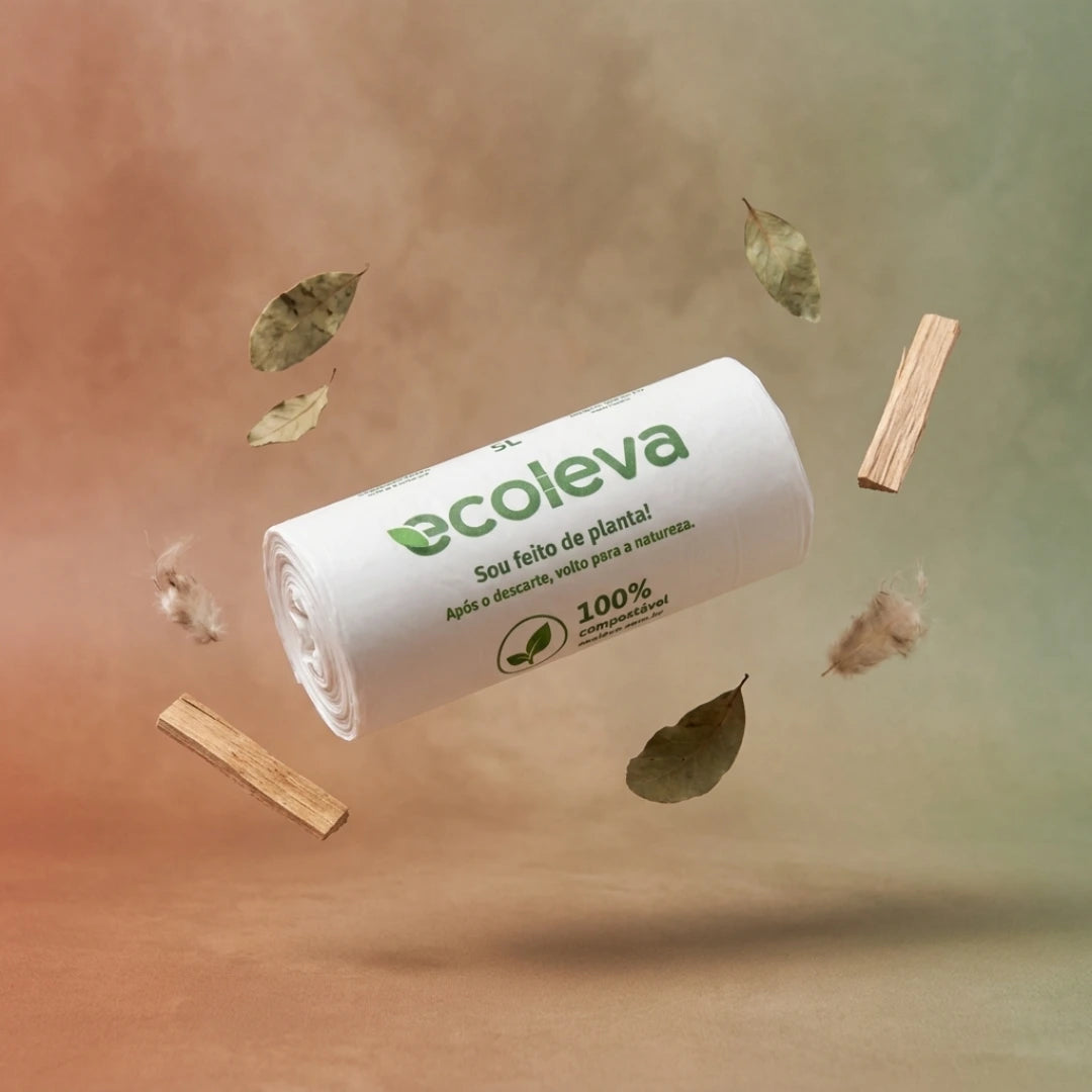 Saco de Lixo 100% Compostável 50L Ecoleva