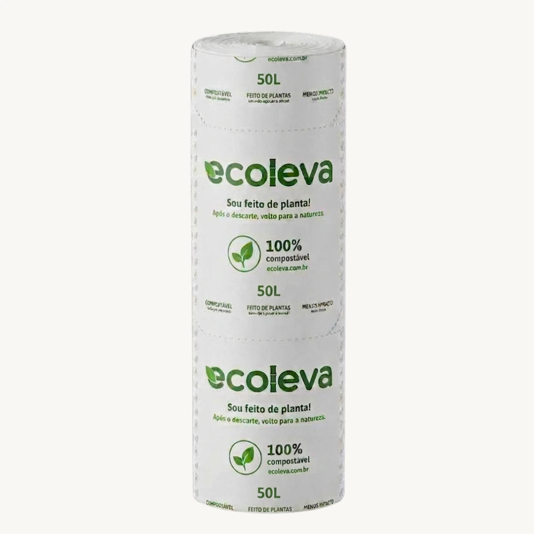 Saco de Lixo 100% Compostável 50L Ecoleva