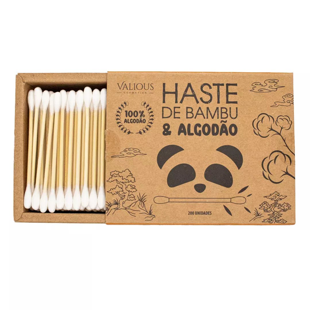 Haste de Bambu e Algodão - Caixa com 200 unidades - Ecoleva