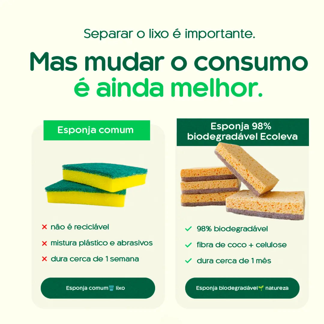Kit Raiz Eco - 10 esponjas biodegradáveis