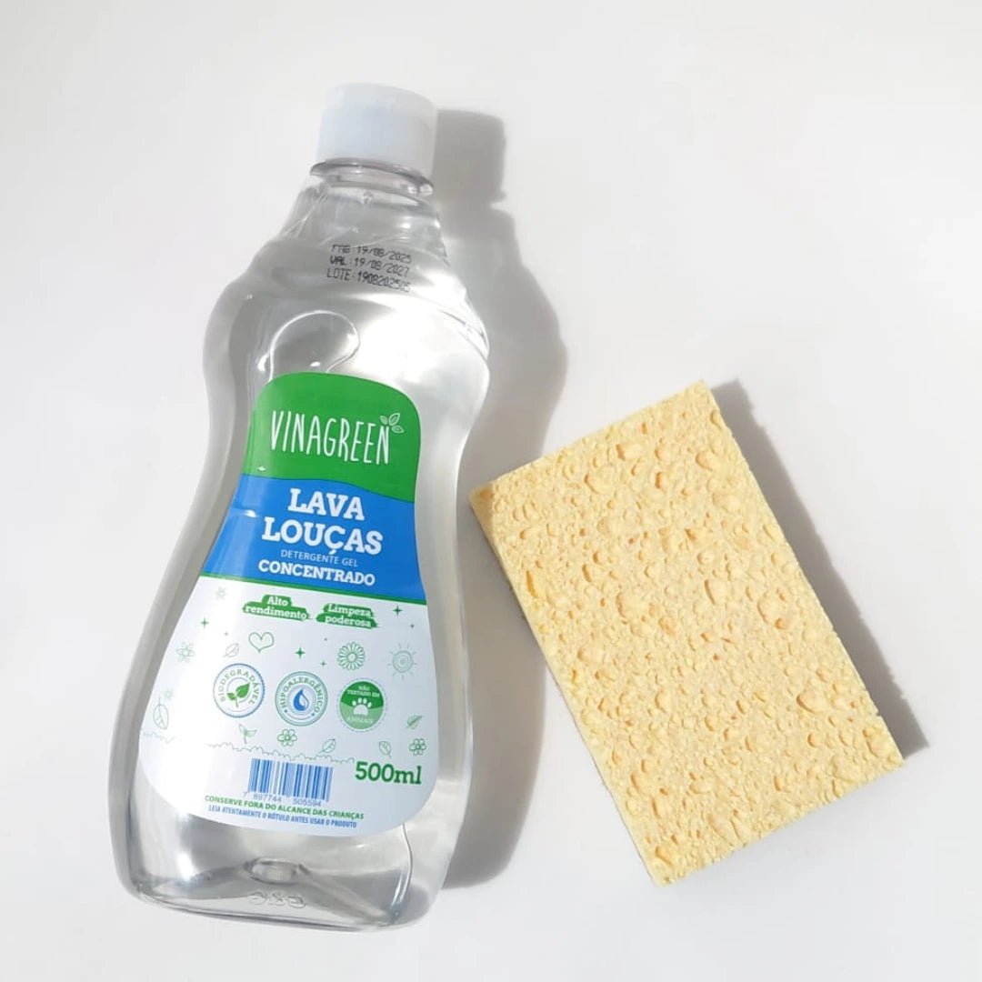 Kit 10 Esponjas Raiz Eco (BRINDE Detergente Natural) - Ecoleva