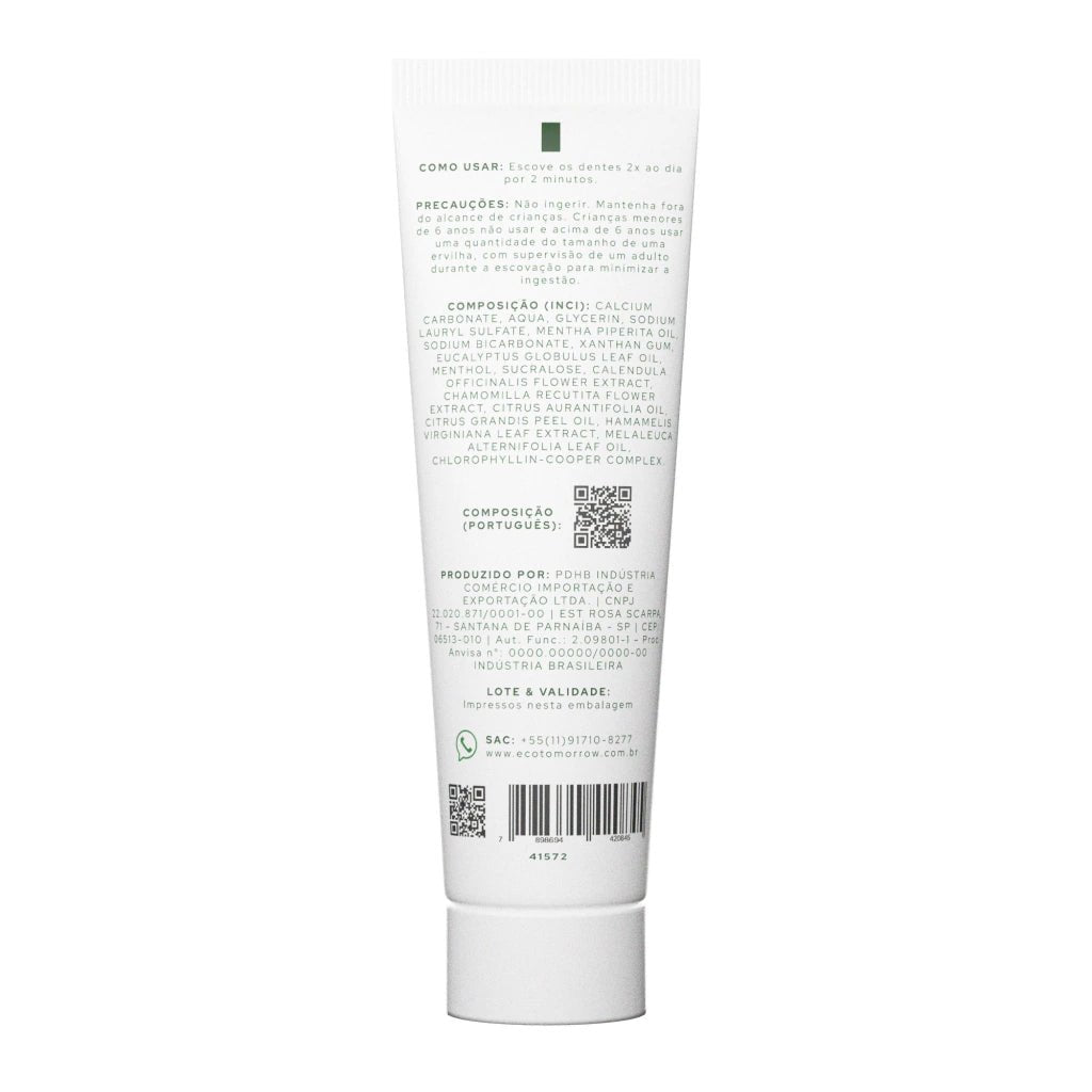 Kit 3 Cremes Dentais Veganos Sem Fluor Menta Pura - Ecoleva