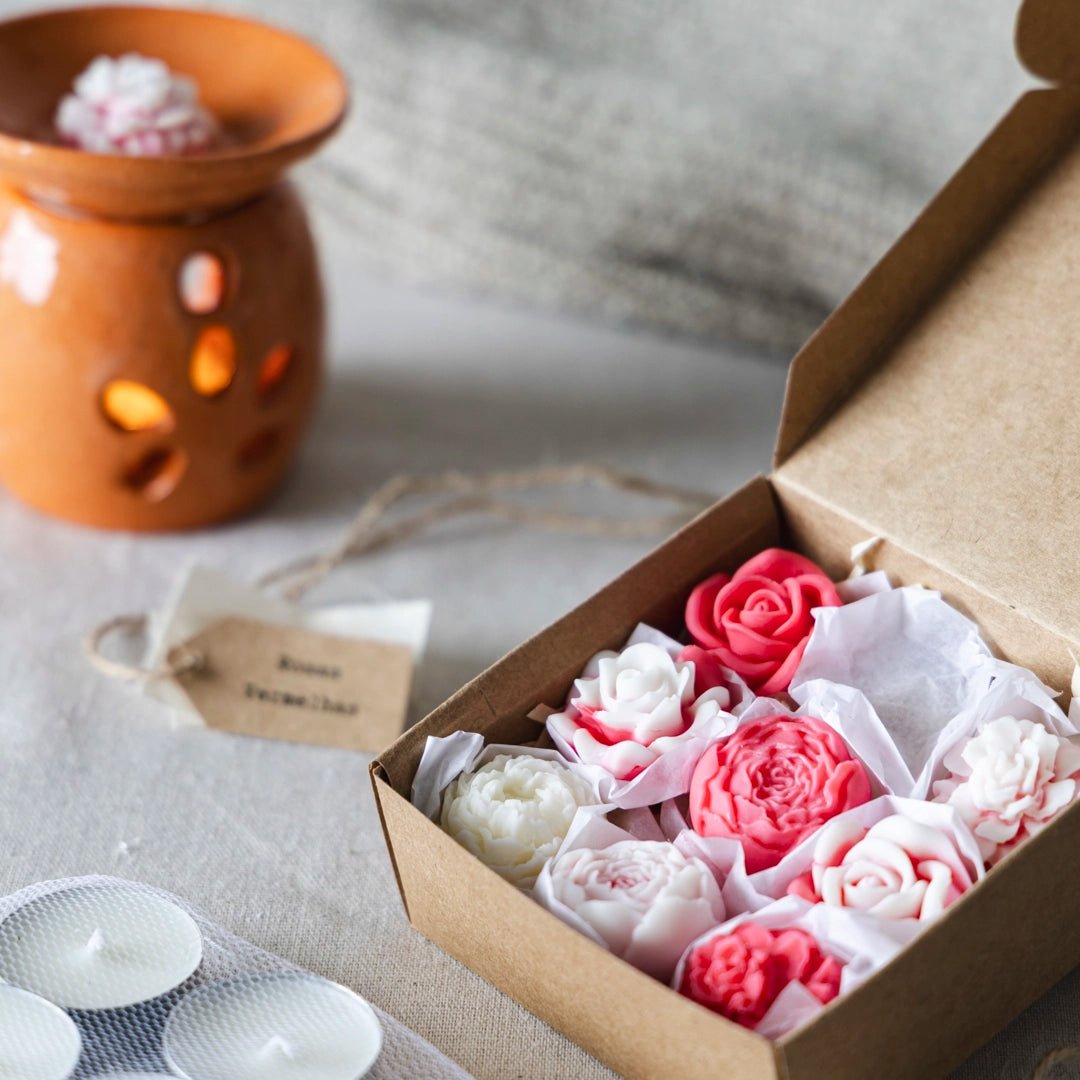 Kit Caixinhas de Flores Aromáticas + 6 Velas Rechaud - Ecoleva
