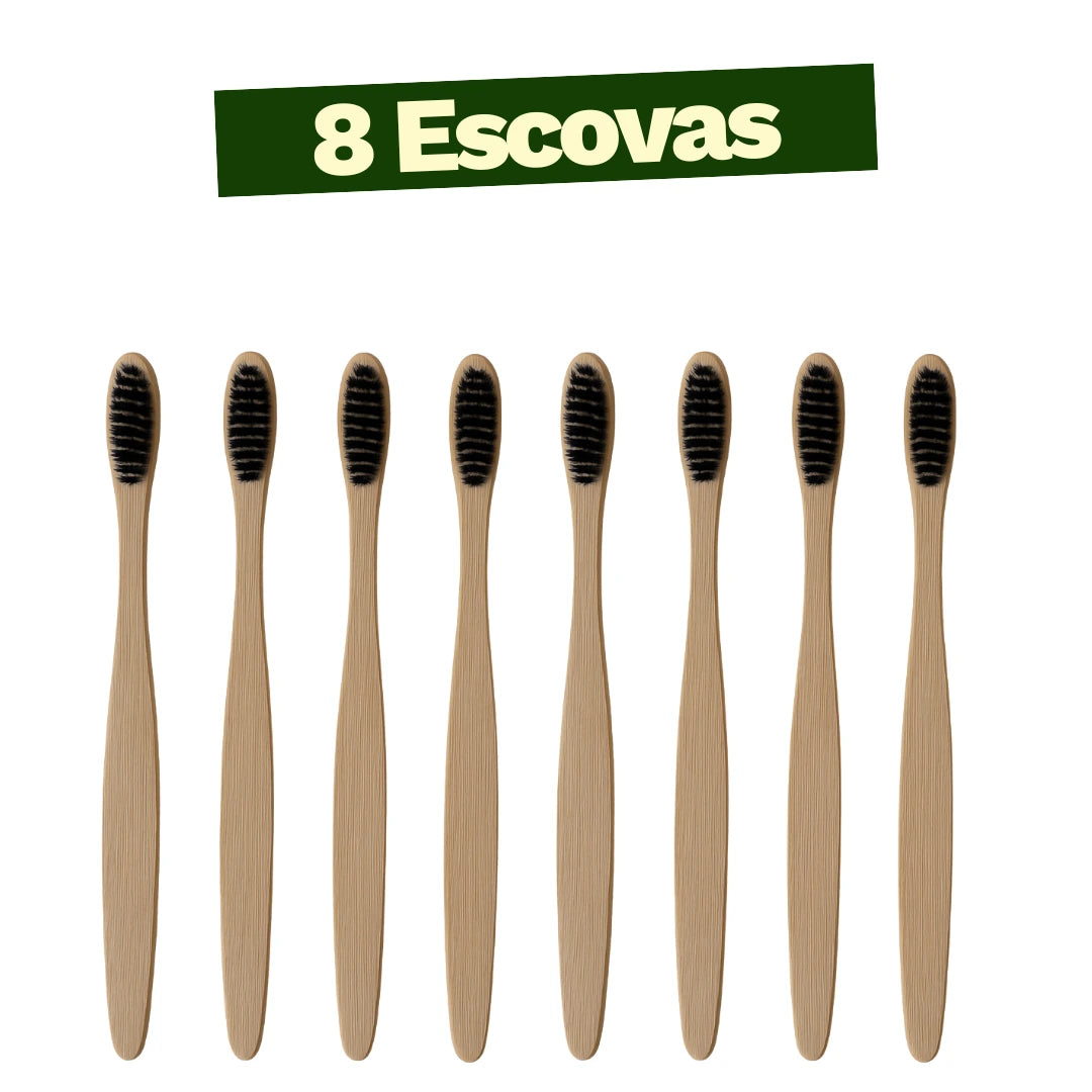 Imagem de escovas de bambu biodegradáveis